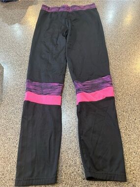 Black Kids Leggings with Pink and Purple Accent